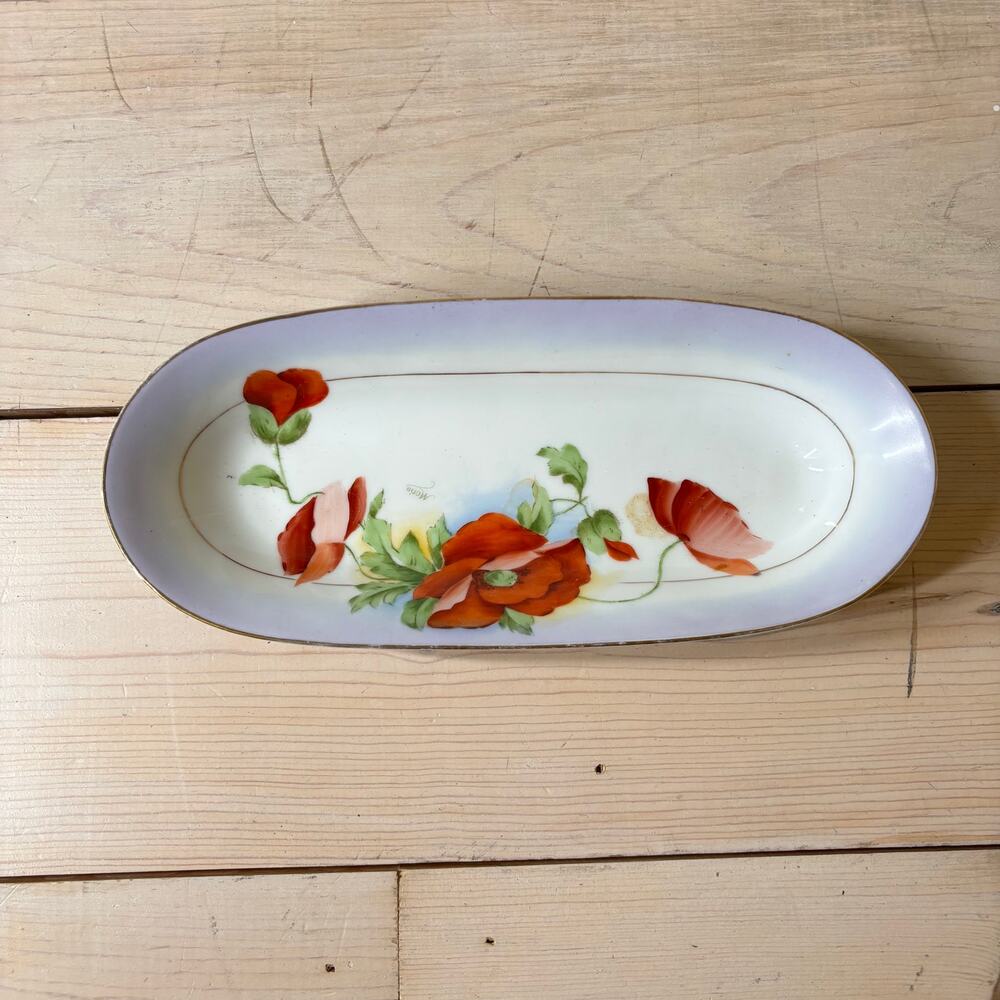 Royal Munich Z.S.&C. Bavaria Signed Handpainted Floral Oval 12" Decorative Dish